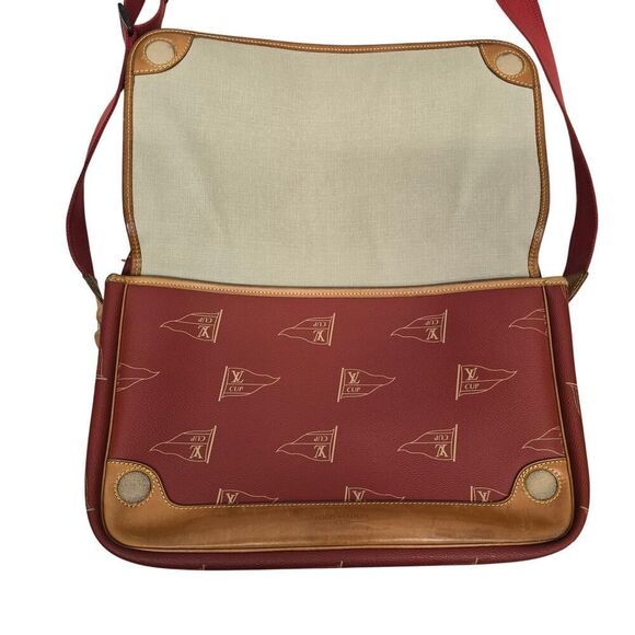 Louis Vuitton America's Cup Calvi Messenger Bag Vintage Rare '94 Rust Red Unisex - Picture 7 of 13